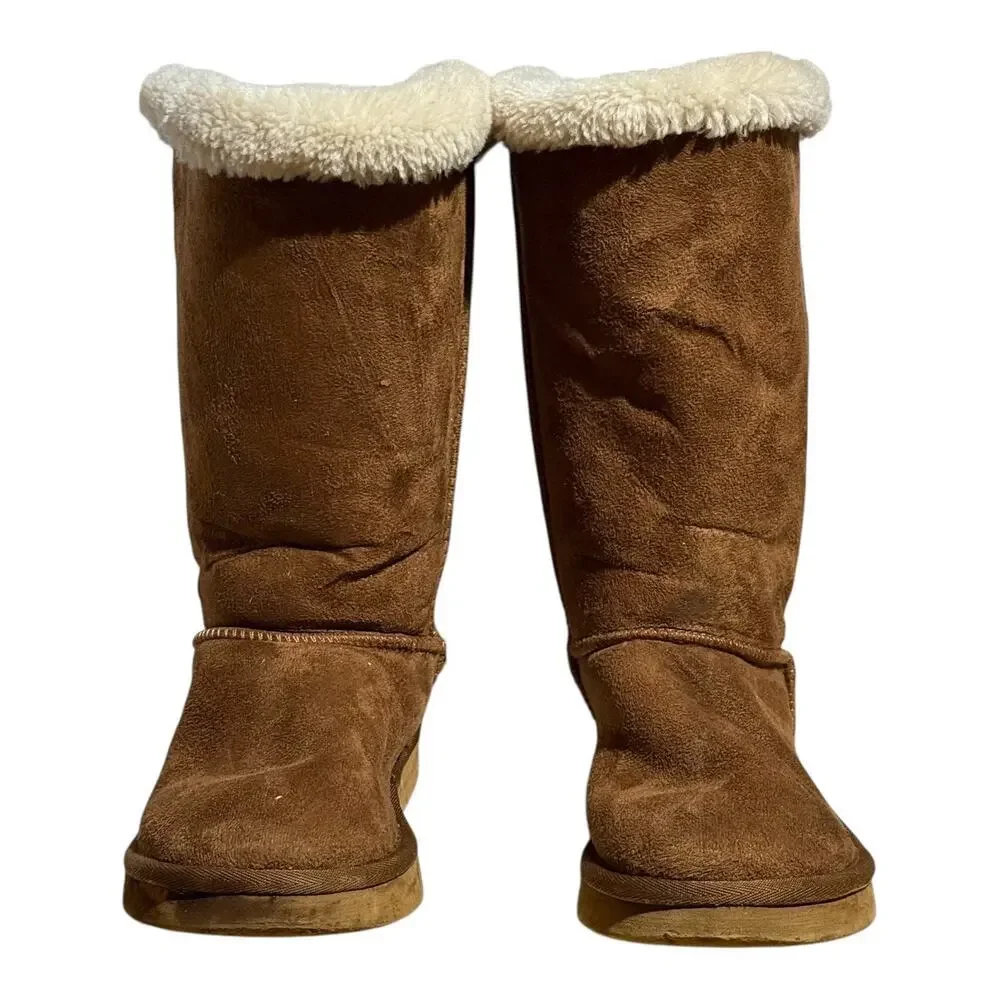 UGG Australia Bailey Bow Pom Pom Tail Suede Boots Women's Size 8 Chestnut - Picture 3 of 7